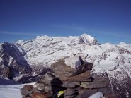 dalla vetta verso il Breithorn e il Leone