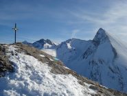 la vetta e l'impressionante scivolo del Francais Pelouxe