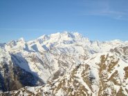 dalla cima la veduta sul Monte  Rosa