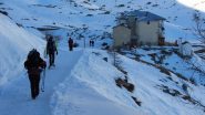 l'arrivo al Rifugio Selleries (30-12-2012)