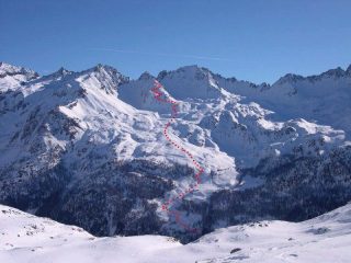 l'itinerario visto salendo all'Arp Vieille