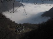 Ceresa e la nebbia che sta salendo dai pressi della bocchetta di Branciai