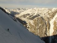 Arrivando alla base della parete