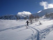 il pendio, a sinistra del col Granon, in direzione della Crete du Grand Meyret 
