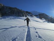 fuori dal bosco i primi pendii al sole