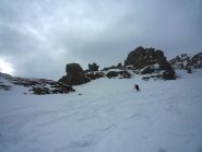 Pendio iniziale sotto l'anticima