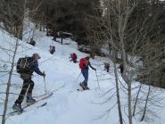 in salita nel bosco