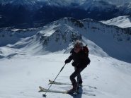 ultimi metri alla cima con vento fortissimo