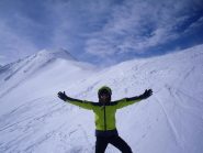 l'arrivo al colletto,in cresta fortissimo vento gelido...