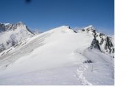 Il Morfreid a dx e il Pelvo d'Elva..salendo alla Cialmassa dal Colle Bercia