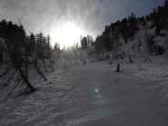 Sul pendio boscoso che da' accesso alla parte superiore dell'itinerario per il Cugulet. 