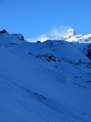 Gli ultimi scorci del Cervino quando già la sera si avvicina