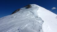 il tratto terminale della cresta che porta in vetta (9-2-2013)