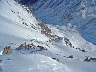 itinerario di discesa dalla vetta