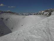 Passando sul bordo della grande dolina.