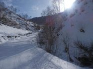 un pezzo della strada che sale alla Baita Barmas.