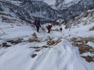 Discesa cauta sotto il Colletto