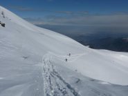 traccia di salita su un traverso