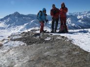 Foto di vetta sul Viradantour, a sx il Pic de Rochebrune