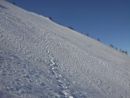 Incrociando la traccia di salita