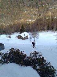 La prima salita poco sopra la partenza della cabinovia