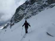 nel canalino quasi sulla cresta