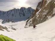 Matteo al gran cospetto delle stupende nord della Verte,Droites e Les Courtes..