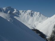 Vista sul vallone e vette circostanti