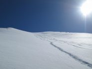 il magnifico pendio sotto la cima