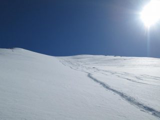 il magnifico pendio sotto la cima