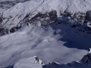 Dalla cima la parte alta dell'itinerario
