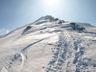 La cresta dove passa il sentiero vista al ritorno