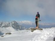 Enzo in cima con Avic e Monte Rosa sullo sfondo