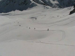 Vista dal colletto prima dell'ultima ripida salita