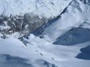 L'itinerario di salita dalla punta.