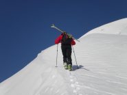 Sulla cresta sud est verso la vetta