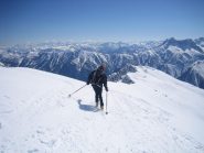 il tratto di crosta sciabile sulla cresta