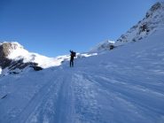 Il tratto che precede il traverso sotto l'Hubschorn