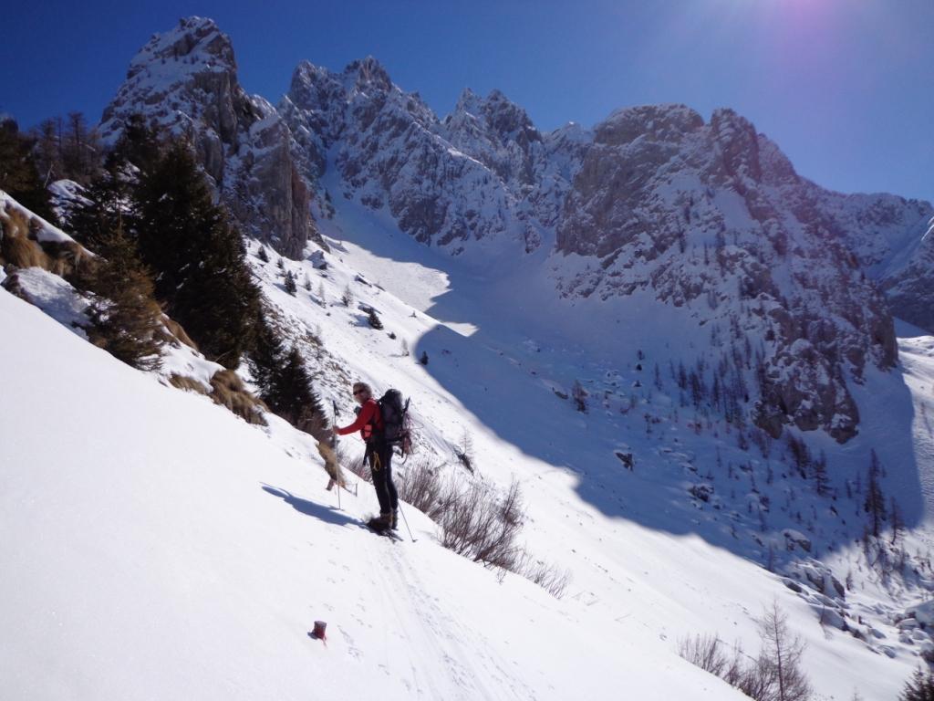 Mauro sul traverso dal passo di Corna Busa