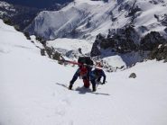 Mario e Costanzo nel pendio sopra la cengia