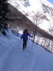 Cristiano in salita dopo la Pra 'd la sala.