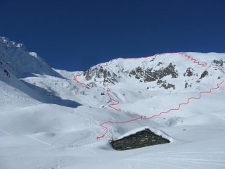 A sinistra l'itinerario di salita, a destra quello di discesa.