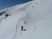 roberto col pendio di discesa da quota 2250