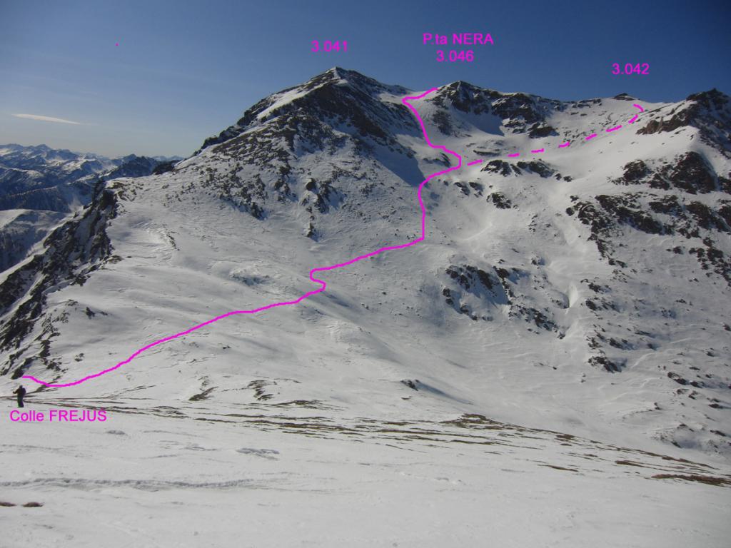 Itinerar Punta Nera visto dalla Punta Frejus
