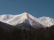 giallo: Pisi --- rosso: Strada colle Roussa vers. nord