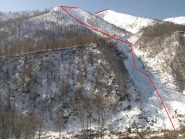 Canale di salita a Nord (da Loi Scura)