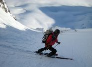 Lars a metà del Coogan's couloir