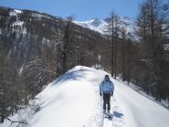 Roberto sulla crestina a metà discesa