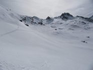 la traccia di salita nella parte alta