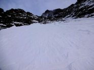 primo nevaio e fine parete, nubi  in arrivo